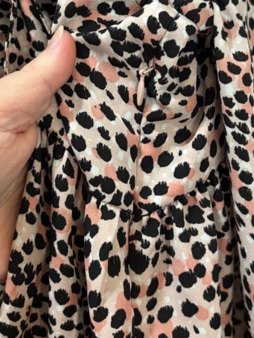 Express Pink Leopard Print Tie Front Peplum Blouse Size XL - Picture 4 of 7